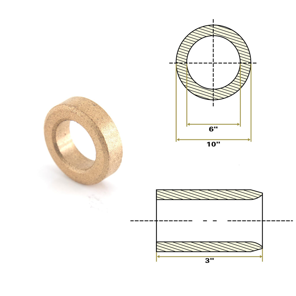 XIKE 6x10x3mm Sintered Bronze Sleeve Bearing Bushing (10 Pack)