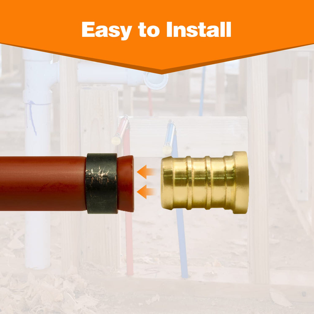 25 Pack 1/2" Brass PEX Barb Plug End Cap