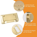 4Pcs Brass Pocket Doors Drawer Handle Flush Ring Pull, Hidden Concealed Zinc Alloy Knobs for Cabinets, Closets, Drawers