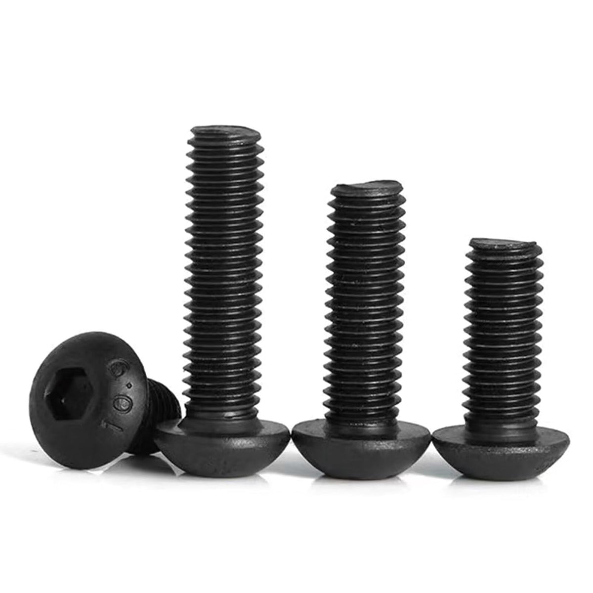 M12-1.75 x 30mm Button Head Socket Cap Screws, 10.9 Grade Alloy Steel, Allen Socket Drive, Black Oxide Finish, Full Thread Quantity 10