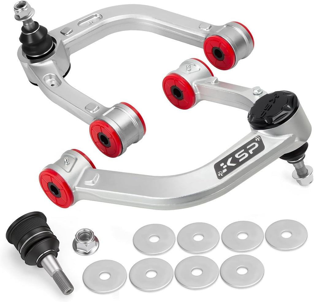 KSP Front Upper Control Arm For Toyota Tacoma 2004-2023, 2-4" Adjustable Front Aluminum Control Arm for 2004-2023 Toyota Hilux Fortuner, One-piece Aftermarket Forged UCA with Greasable Ball Joint