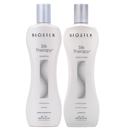 Silk Therapy Duo Set, Shampoo & Conditioner for Gentle Cleansing, Moisturizing & Shiny Hair, Smooth, Replenished