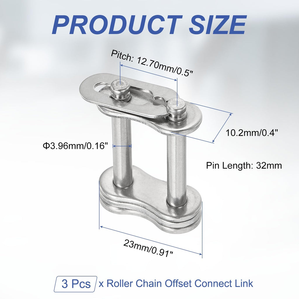 DTGN 3Pcs ANSI #40 Roller Chain Connect Link, 12.70mm Pitch