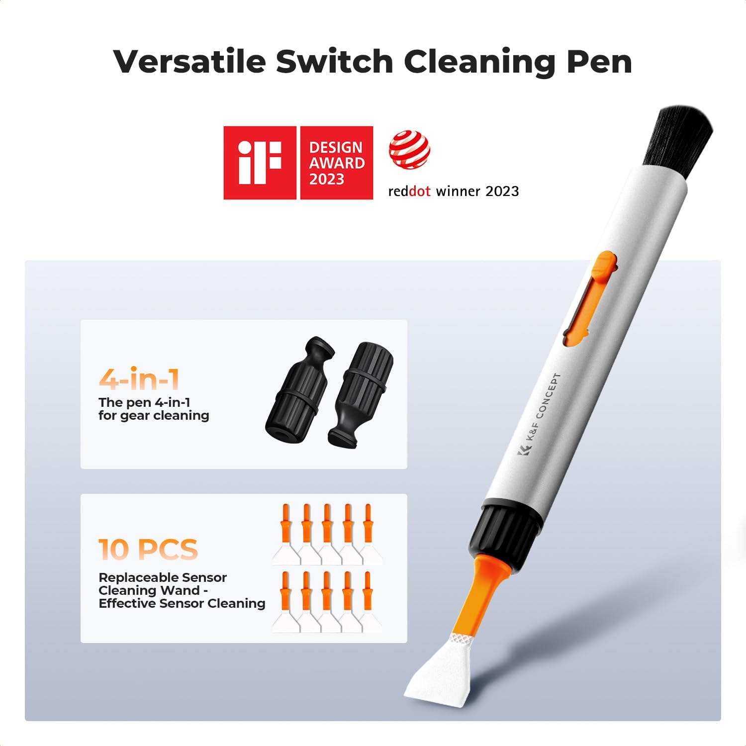 23-in-1 Lens Cleaning Kit for Pro Photographers, Multi-Scene | Replaceable APS-C and Full-Frame Swabs,Prevent