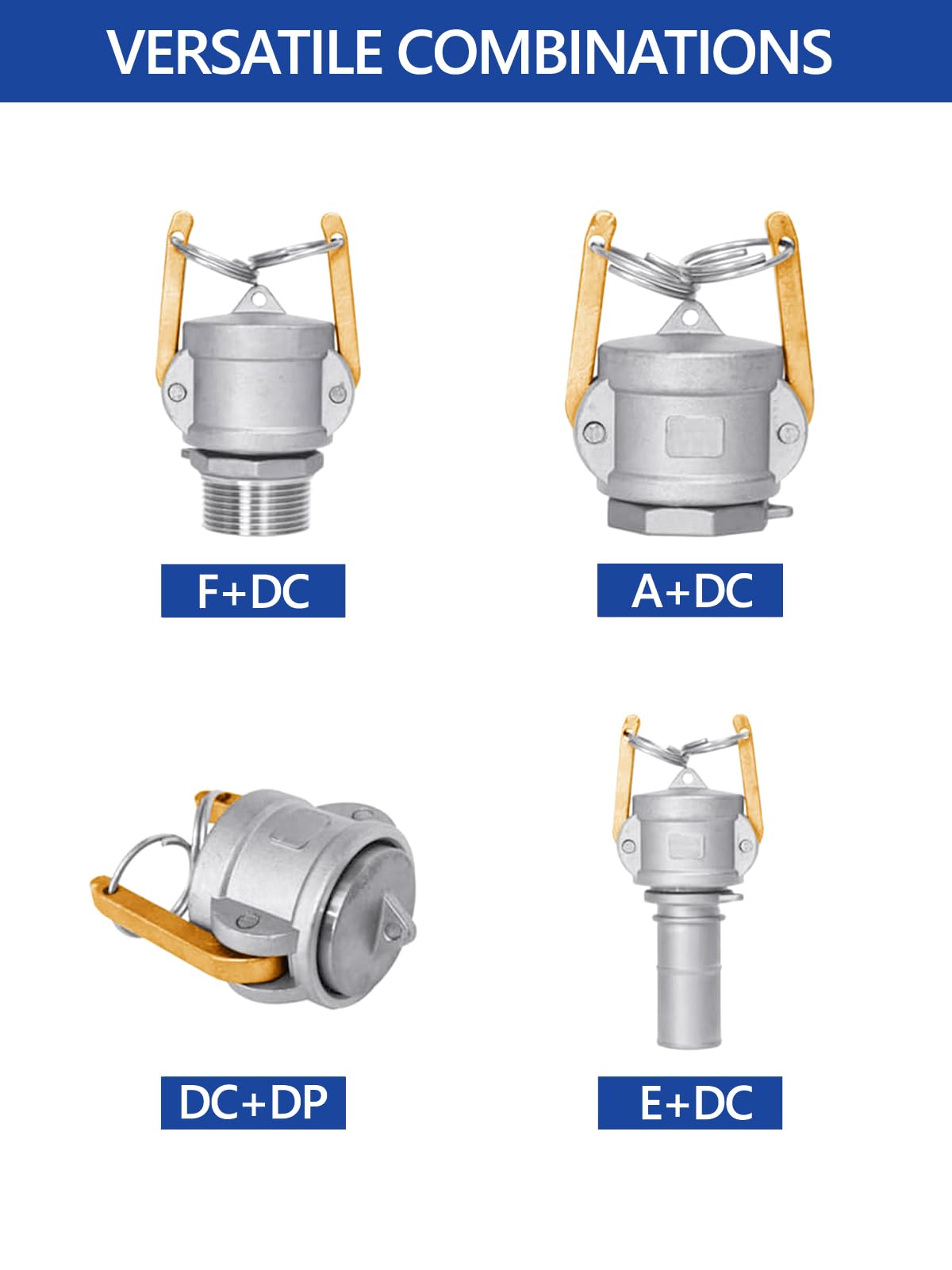 2PCS Camlock Fitting Type DC 1'' with Gasket Seal