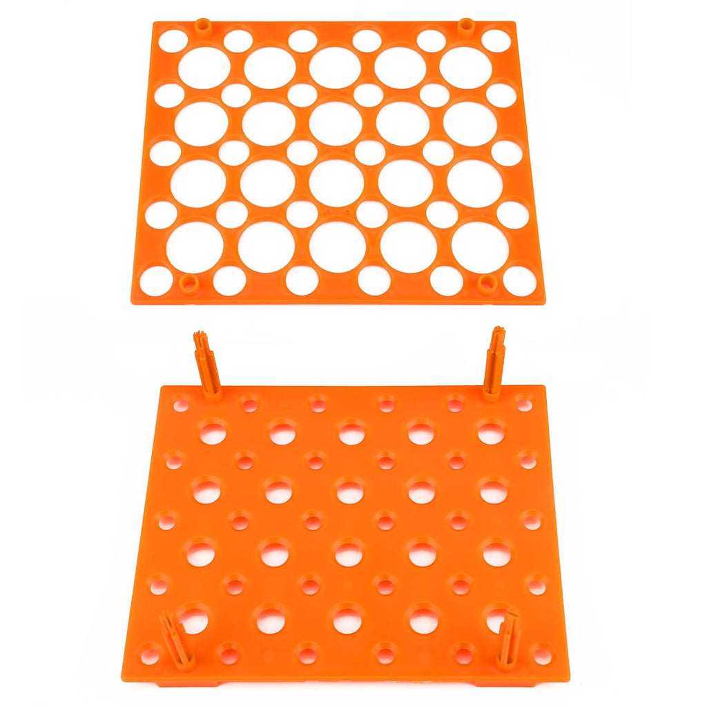 Centrifuge Tube Rack, 50-Hole Detachable Centrifuge Tube Rack Plastic Stand for 10/15/50 ml Tubes, Orange, 1 Pack