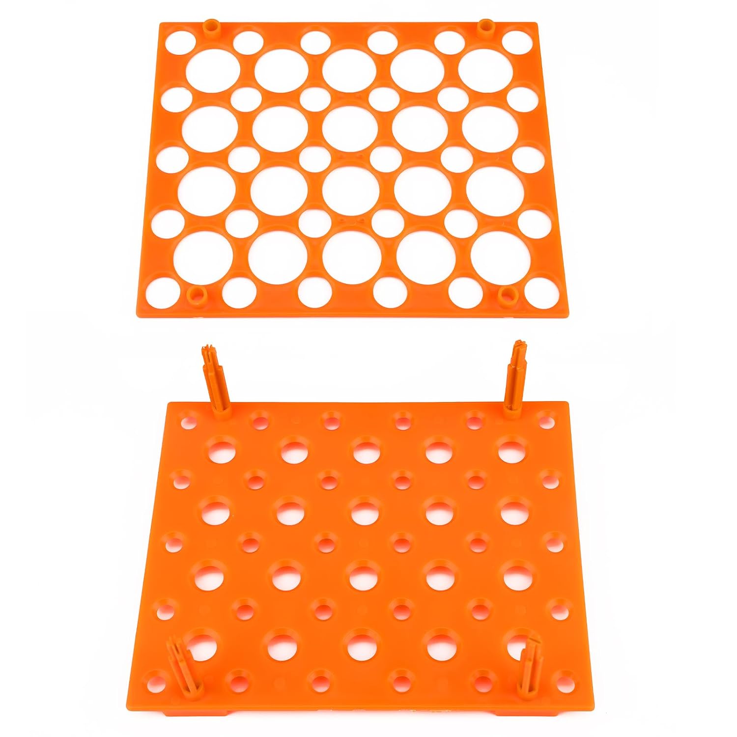 Centrifuge Tube Rack, 50-Hole Detachable Centrifuge Tube Rack Plastic Stand for 10/15/50 ml Tubes, Orange, 1 Pack