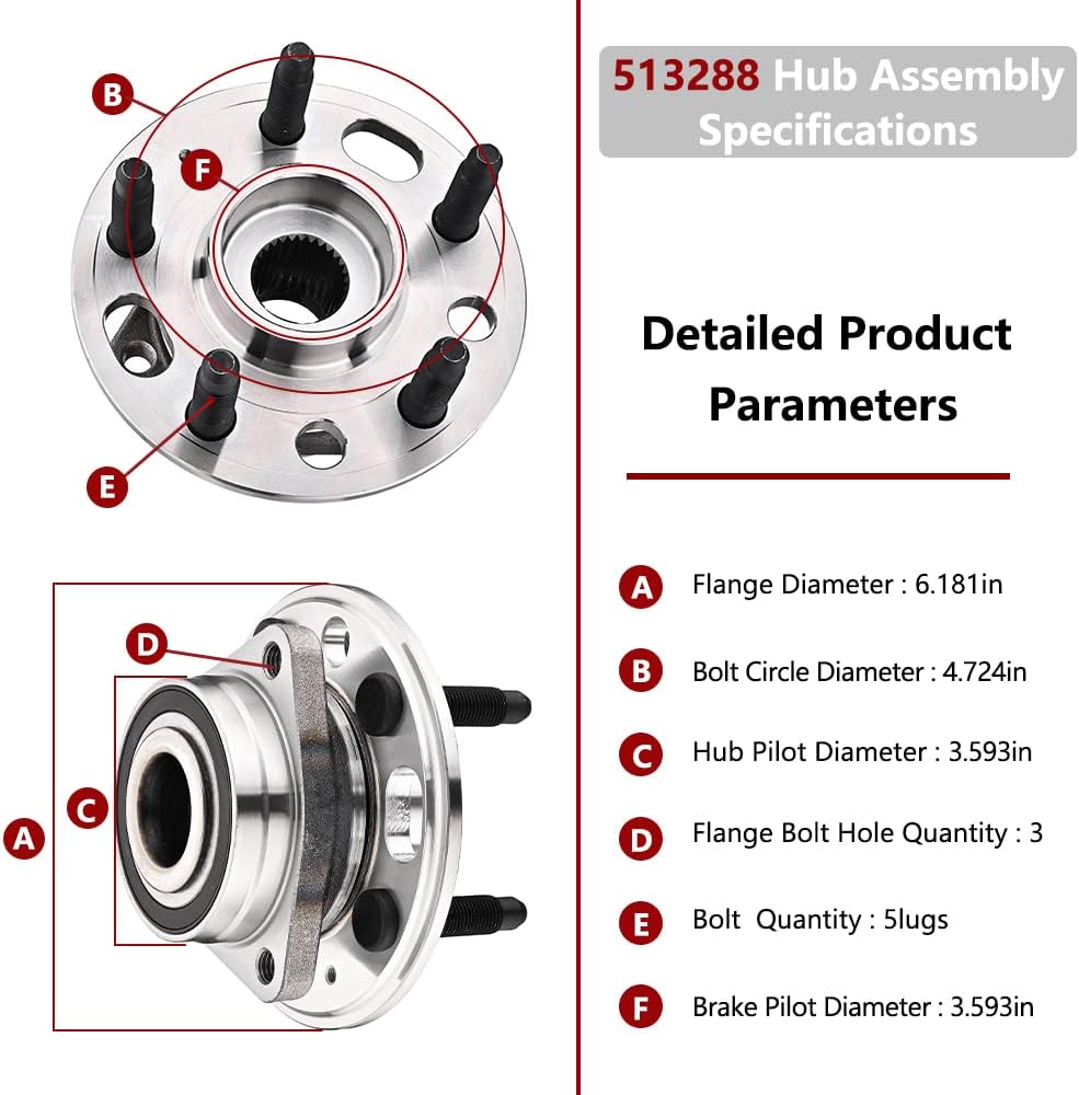 JLEO Front Rear Wheel Bearing for Chevy,for Buick,for GMC,for Cadillac