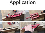 Self Centering Doweling Jig Woodworking Joinery Hole Drill Guide with 1/4 5/16 3/8 Inch Positioner Locator Tool Red