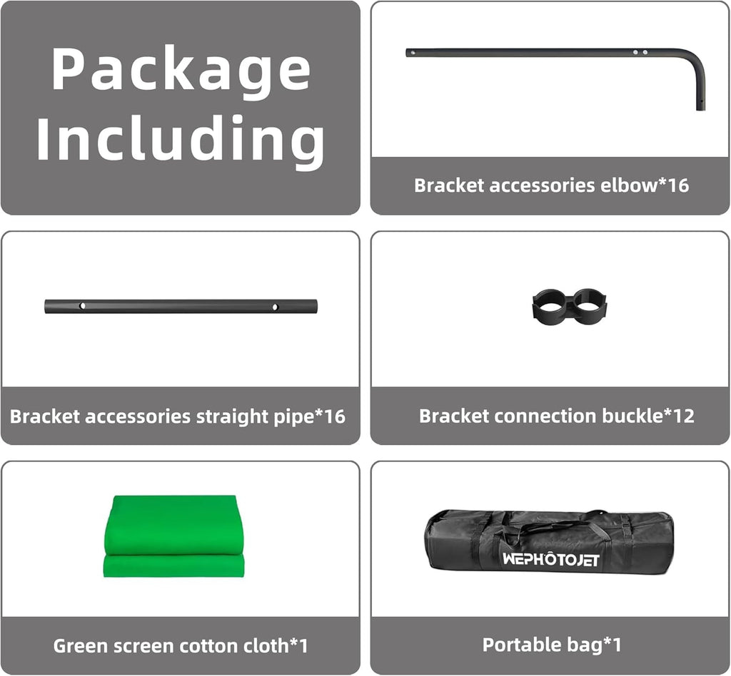 7.87ft x 13.12ft Green Screen Backdrop Kit with Stand | Adjustable Background, Large Collapsible Backdrop for Studio