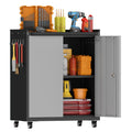 Metal Garage Storage Cabinet with Wheels, Lockable Rolling Tool Cabinet