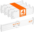 Drawer Dividers for Clothes, 3.2" High 10.5"-16.5" Expandable Dresser Drawer Organizers, Adjustable White Plastic