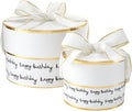 Gift Wrap Co. Nested Gift Box 2-Piece Set Round Designer Boxes with Lids, Large and Small, Happy Birthday