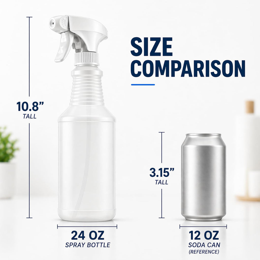24 oz Empty Bleach-Resistant Trigger Spray Bottles, 3-Pack