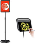 Adjustable Pedestal Floor Stand Sign Holder for 8.5*11 inches Poster or chalk board, Snap open frame,360°