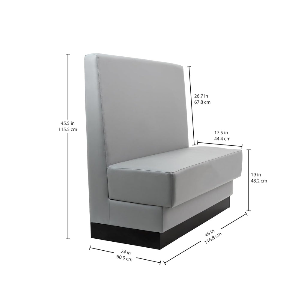 FDP Pro Series Single-Sided Restaurant Booth - Dark Gray, 15425-DG