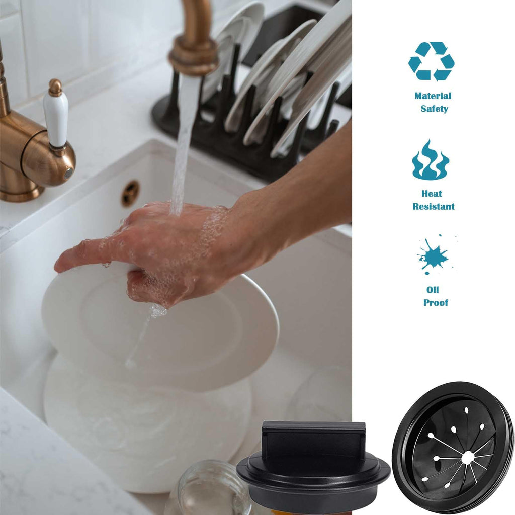 2PCS 3 1/8" Garbage Disposal Splash Guards and 3 Inch Garbage Disposal Stopper, Sink Baffle Drain Plugs for Waste King, EZ Mount Splash Guard 1025 for Whirlaway, GE Models