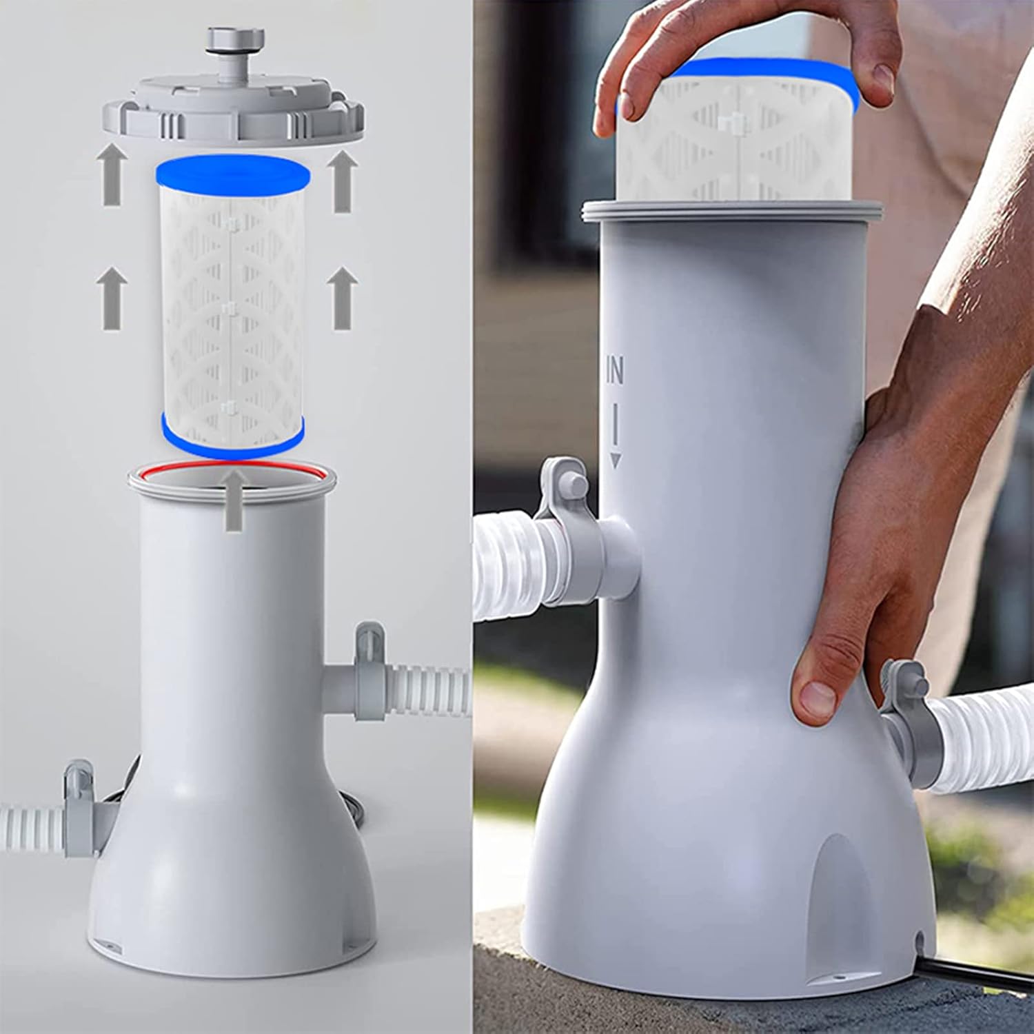 6-Pack Universal Pool Filters Type A Type C or III Replacement for Pool Filter Cartridge Pump, Reusable Pool Filter