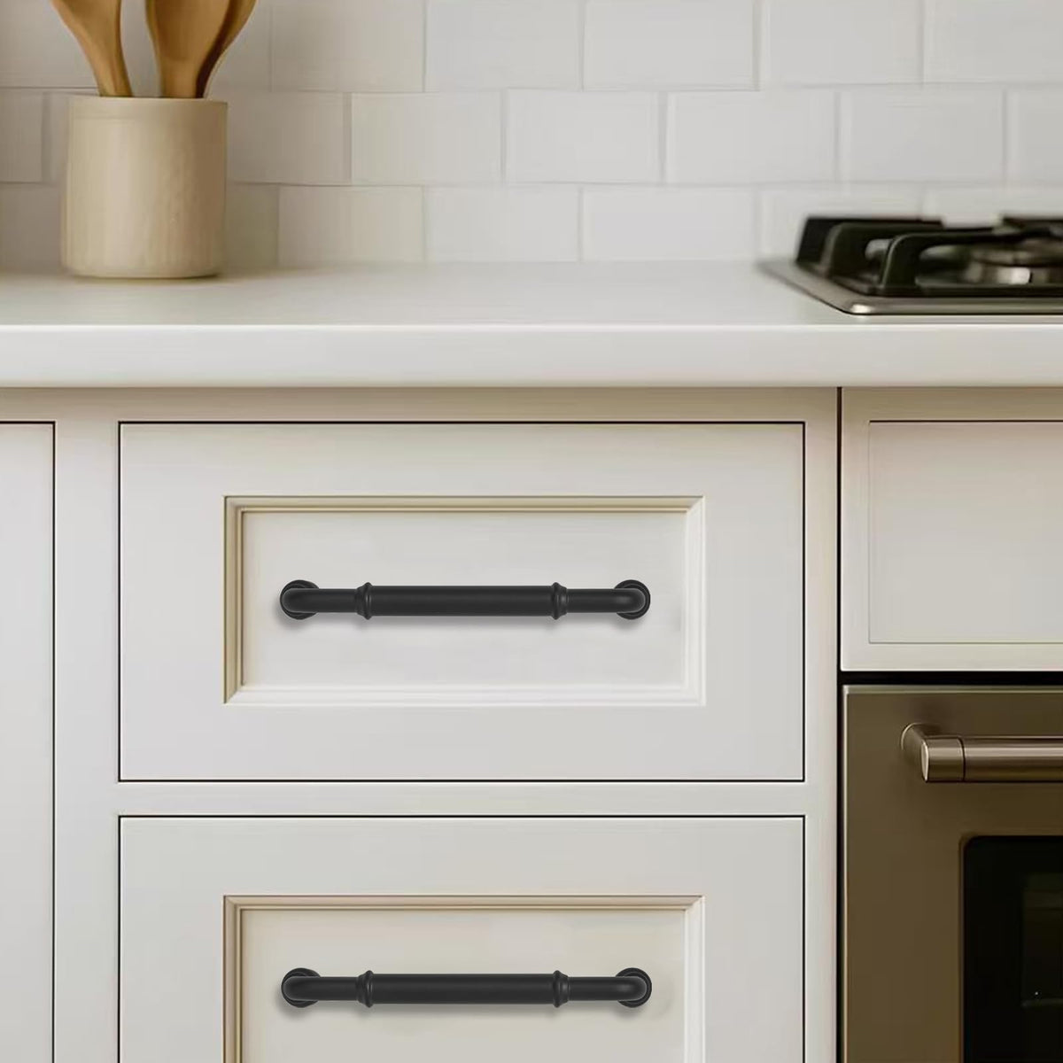 10 Pack Heavy Duty 8" Matte Black Cabinet Pulls