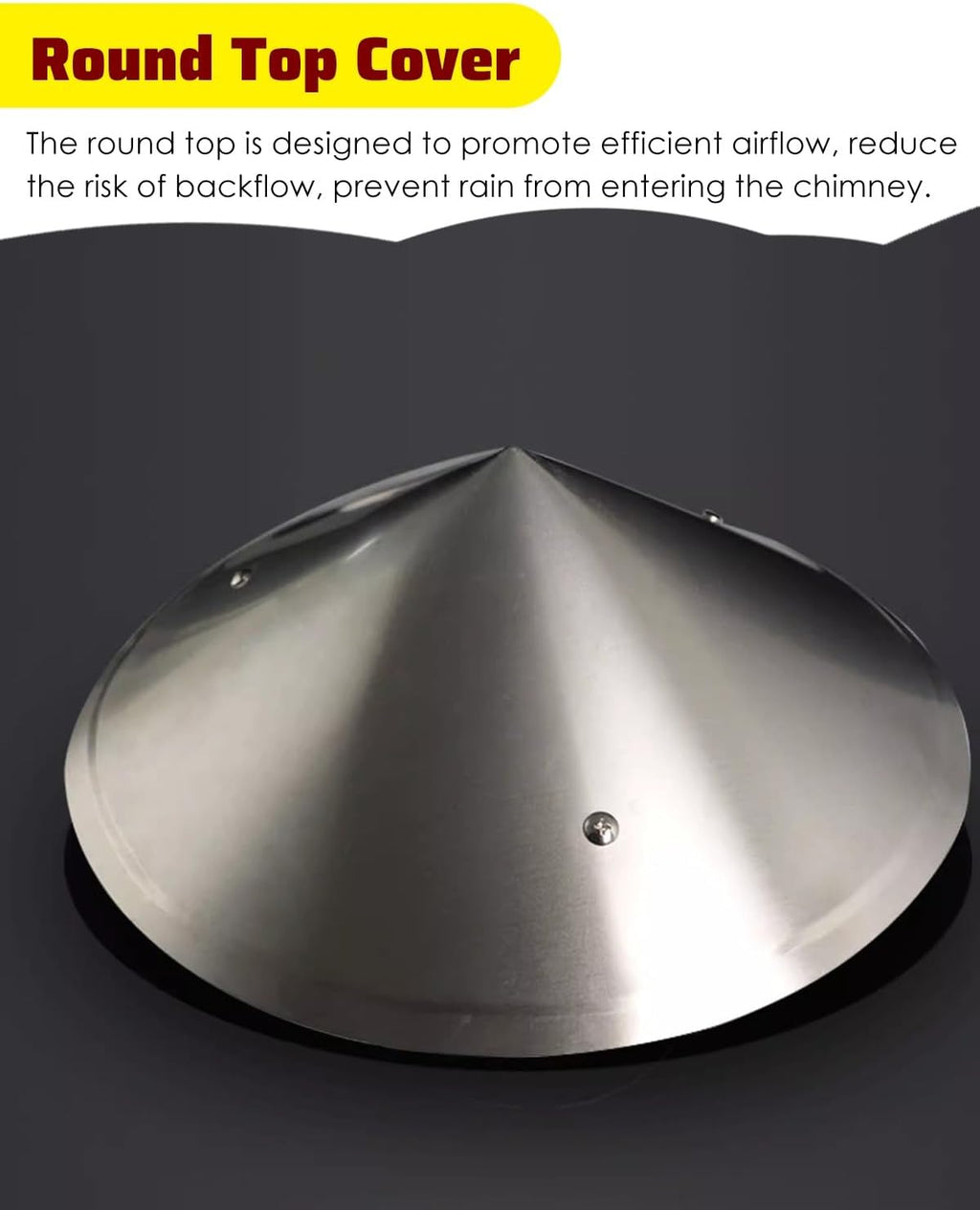 Chimney Rain Caps,Silver Chimney Cap - Anti Downdraft Roof Vent Cover, Bird Stopper Fireplace Screen, Tapered Flue