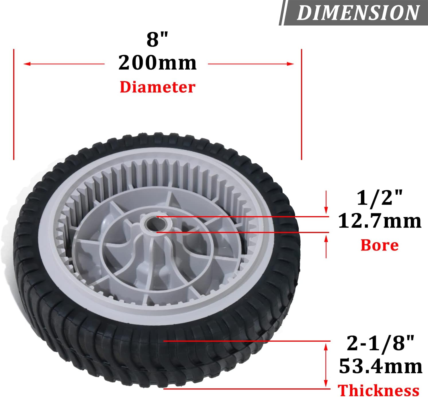 734-04018 Lawn Mower Wheel 2 Pcs 8" Push Mower Front Drive Wheel Replace for Troy Bilt TB240 734-04018B 12AV569Q597