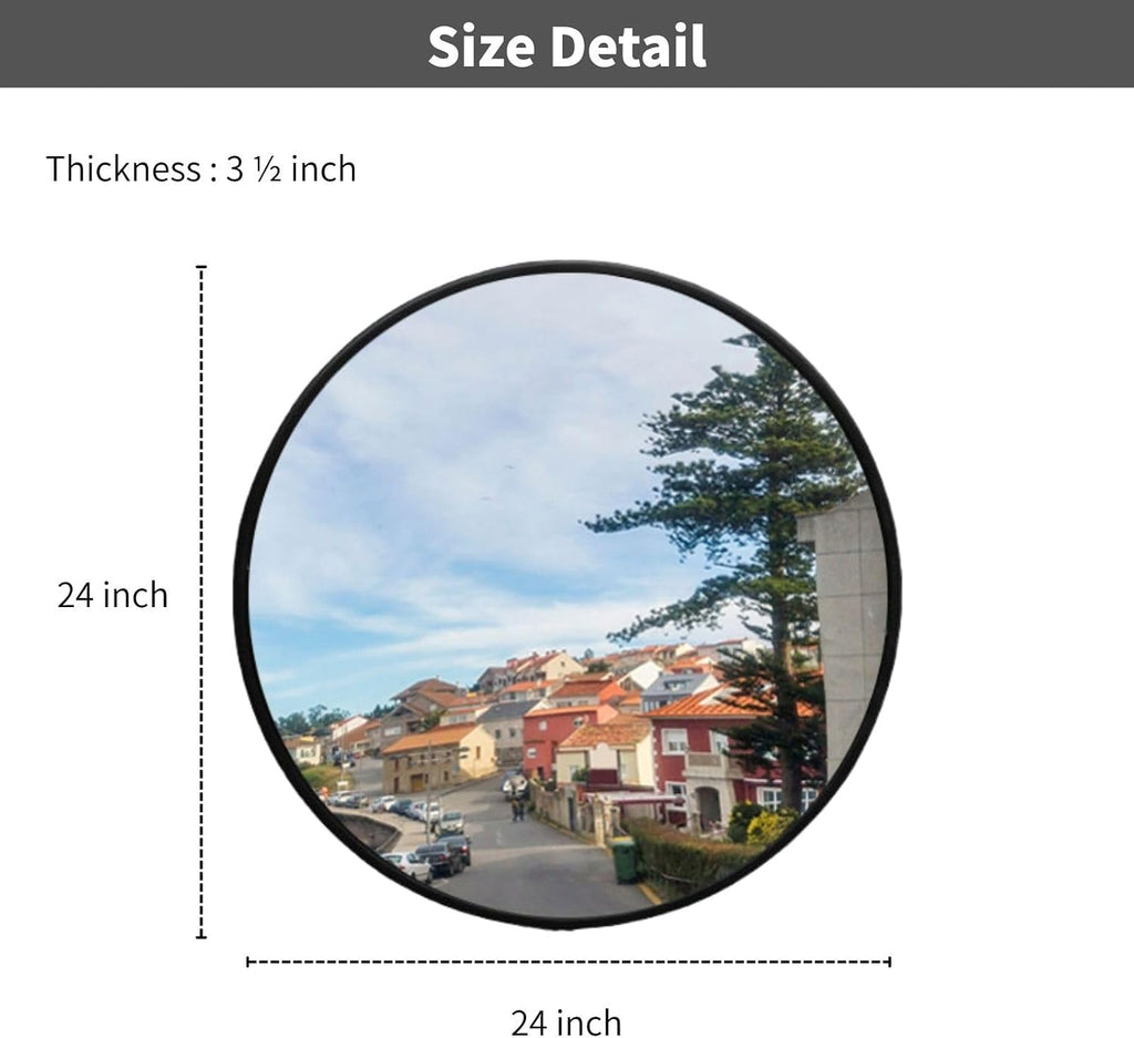Wall Mounted Convex Mirror Wide Angle - Safety Blind Spot Mirror for Garage Driveway Warehouse Parking Lot, Traffic