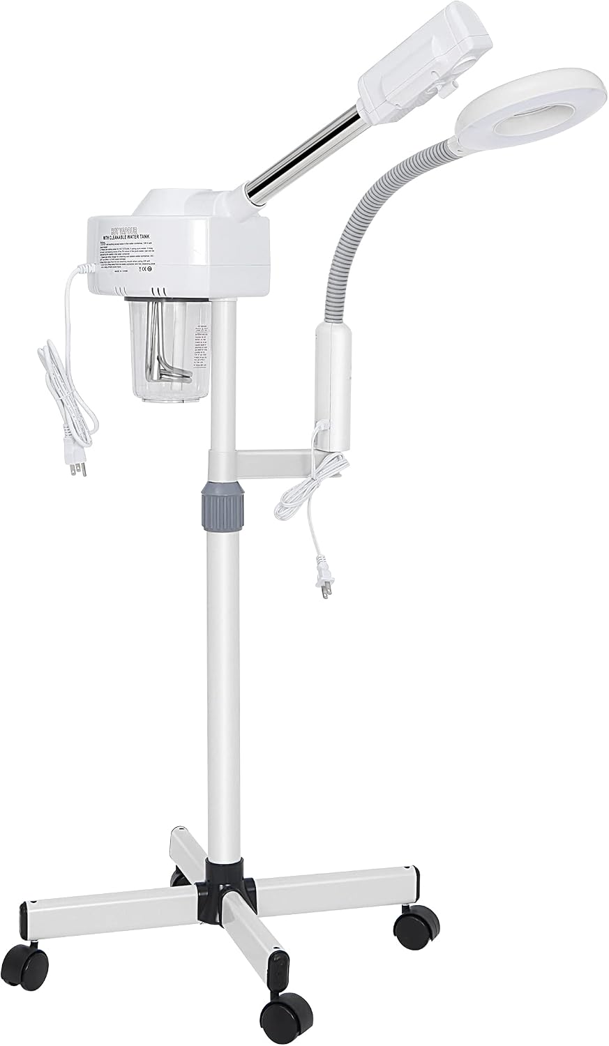 2 in 1 Facial Steamer 5X Magnifying Lamp - Hot Ozone Spa Machine, Mist Face Salon Beauty Skin Care Equipment