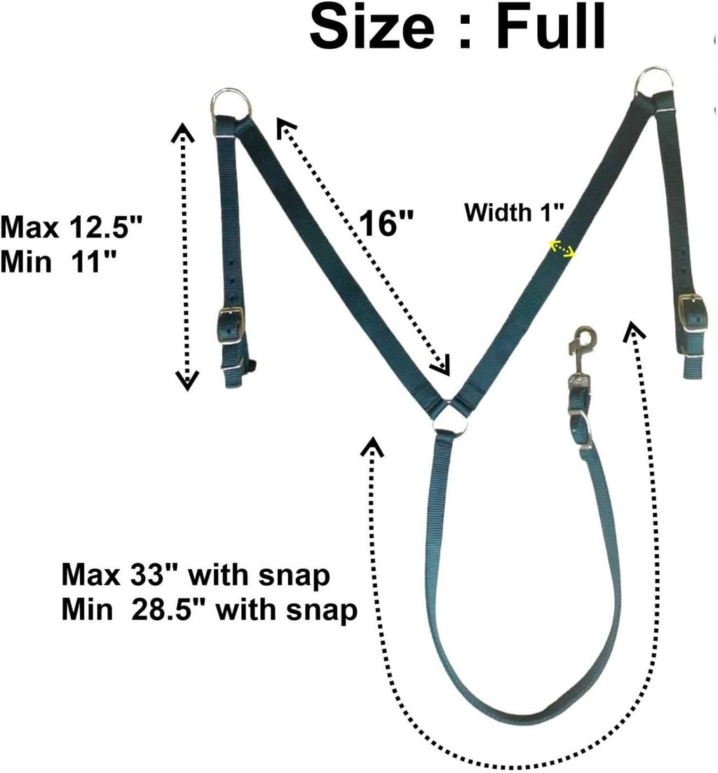Nylon Padded Equestrian Browband Headstall, Reins & BreastCollar Set for Horse- Full