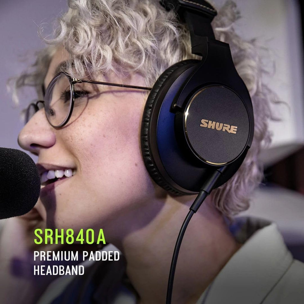 SRH840A Over-Ear Wired Studio Monitoring Headphones | Closed-back headphones with tailored frequency response and