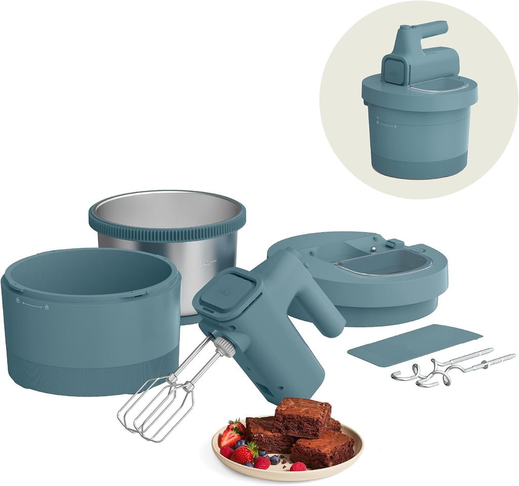 3.5 Qt Hand & Stand Mixer, 2 in 1 Electric Mixer with Bowl, Surf