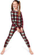 Thermal Underwear for Kids, Girls Thermals Long Johns Underwear, Base Layer for Cold weather/skiing, White Plaid