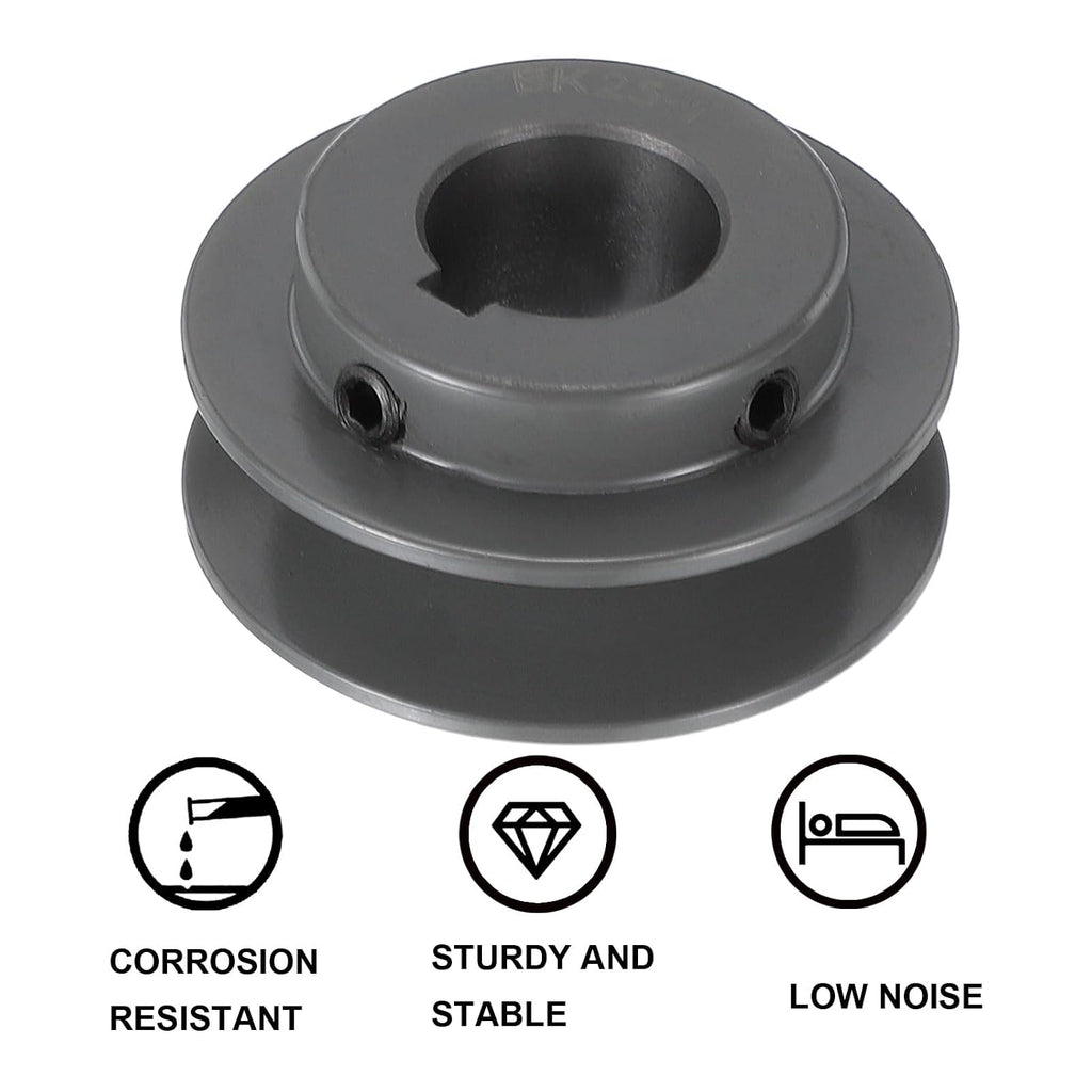 uxcell BK25-1 V-Belt Sheave 1" Bore, x 2.65" OD, Single Groove Web Sheave