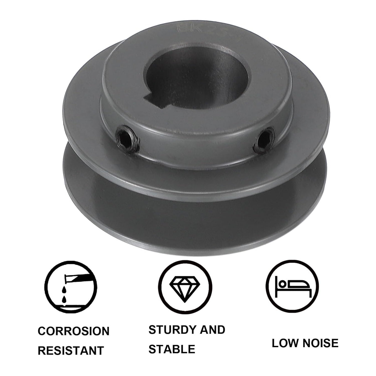 uxcell BK25-1 V-Belt Sheave 1" Bore, x 2.65" OD, Single Groove Web Sheave