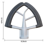 Flex Edge Beater, 4.5-5 Quart for KitchenAid Paddle Attachment, Beater with Silicone Edges, White