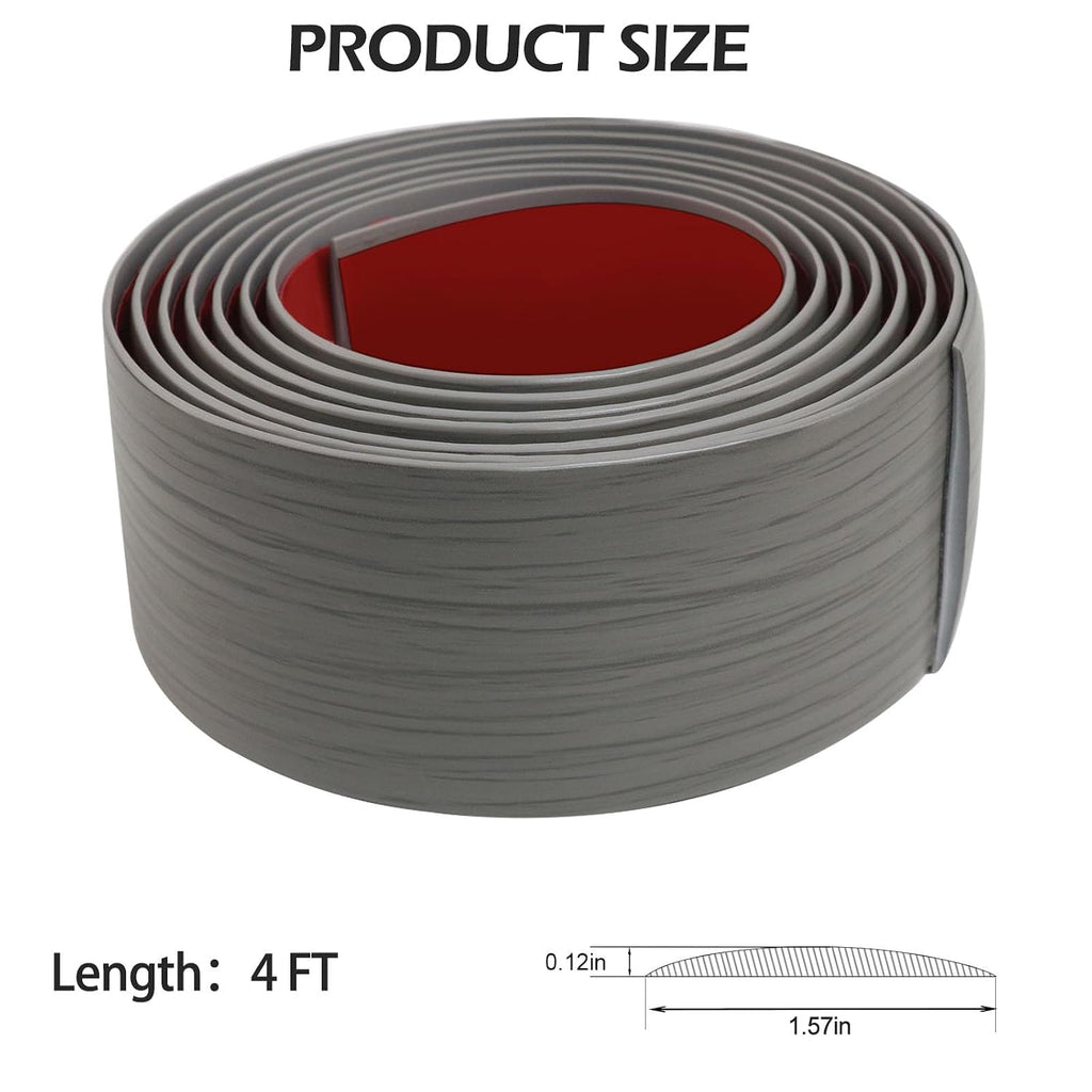 Floor Transition Strip for Carpet to Tile, Grey Wood, 4' x 1.57"