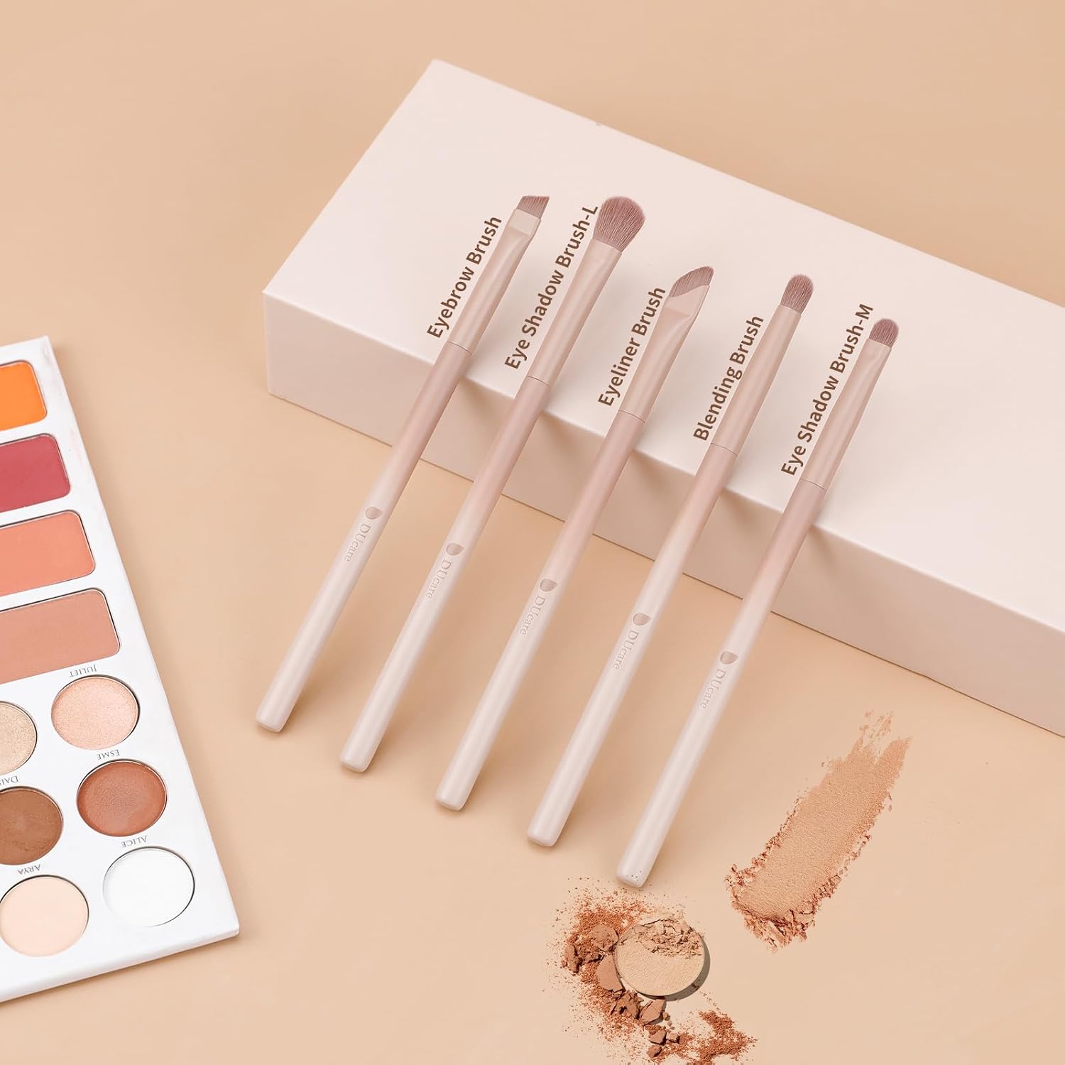 14pcs Makeup Gift Set,12Pcs Coffee Series Makeup Brush set with 2pcs Makeup Sponges Foundation Blending Face Powder