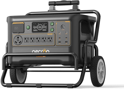 Portable Power Station F3000LFP with Cart Kit, 3072Wh Solar Camping Generator, 3600W Solar Generator for RV, Home