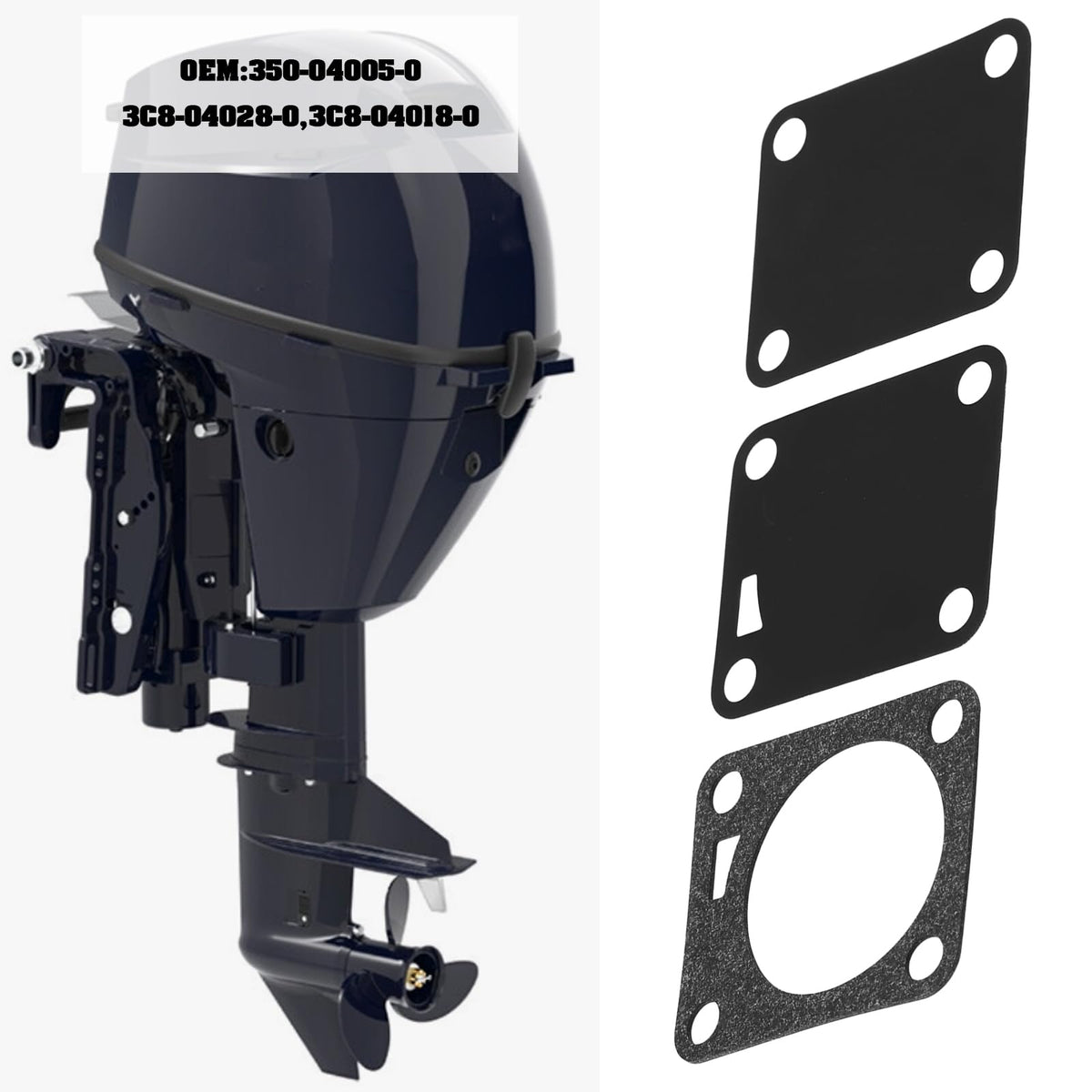 Be In Your Mind 3pcs 2-Stroke Outboards Fuel Pump Diaphragms Gaskets 350-04005-0 Compatible with Tohatsu 9.9HP–50HP
