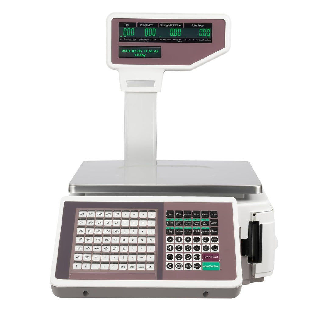 Price Computing Scale 66LBS,Label Barcode Printer Scale with USB for Retail