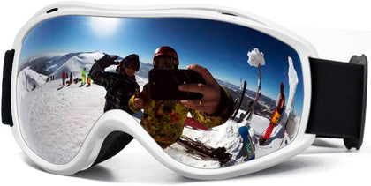 Anti-Fog Ski Goggles, OTG Snowboard Goggles for Men Women Youth | UV Protection helmet compatibility Windproof