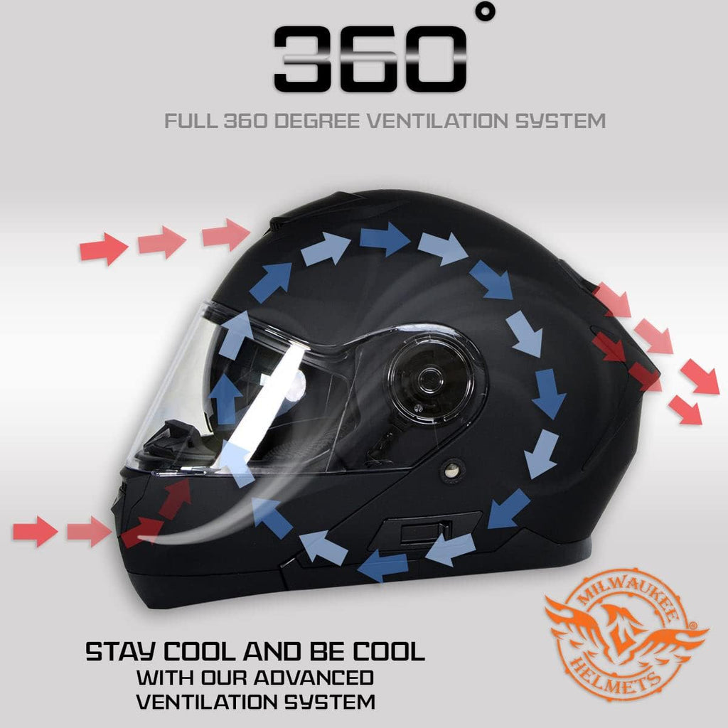 Advanced Full-Face Motorcycle Modular Helmets for Biker w/Drop Down Visor - X-Small