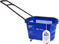 Rolling Shopping Basket with Wheels, Blue, 1 | 9.2 Gallon, Extendable Pull Handle, 60 LB Capacity