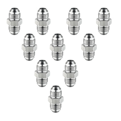 10 Pack Hydraulic Hose Adapter Fittings: 1/2" JIC Male x 1/2" JIC Male, Straight Tube Hydraulic Connectors with Protection Cover