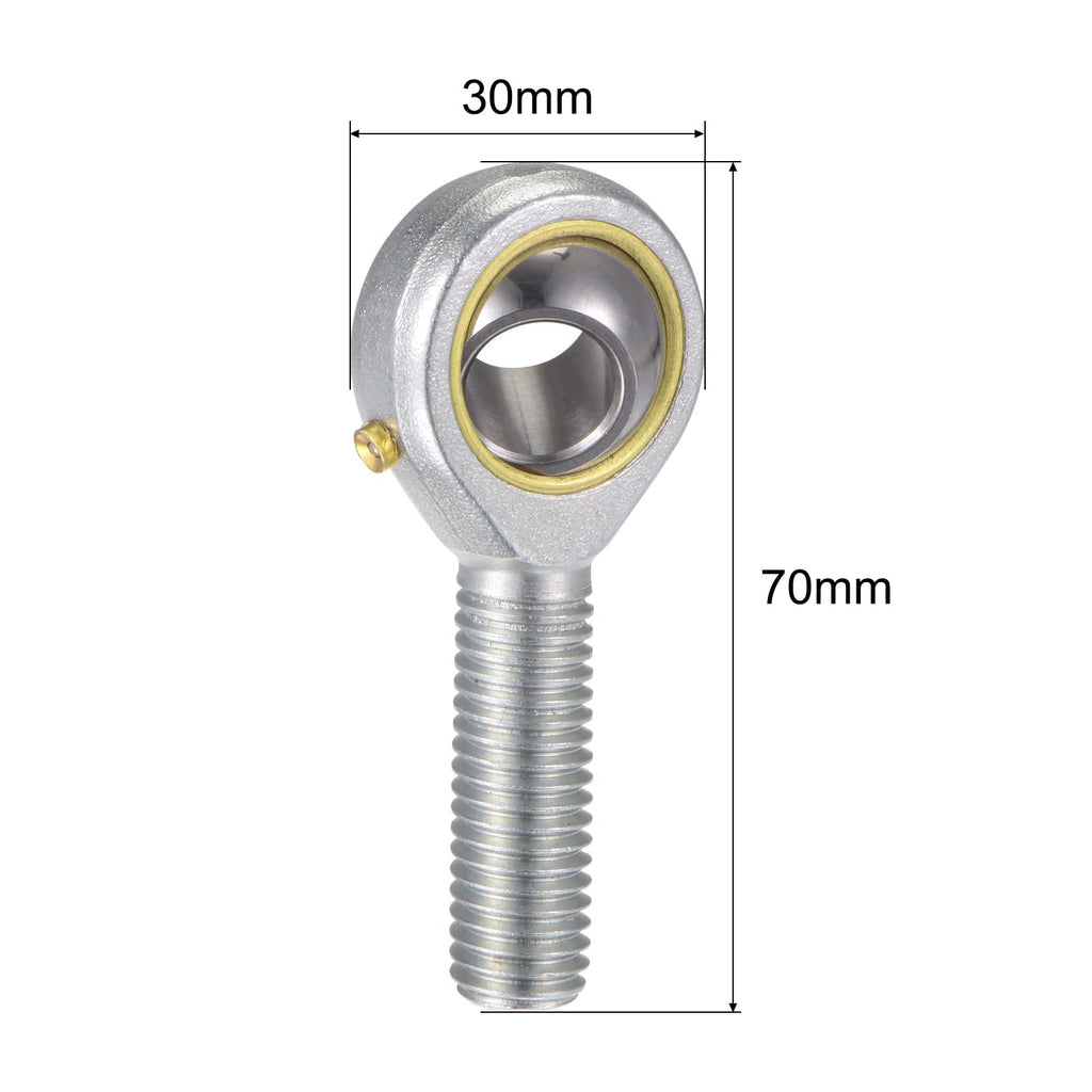 uxcell 2pcs POS12 Spherical Rod End Bearing 12mm Bore Self-Lubricated Joint Bearing M12x1.75 Left Hand Male Thread Connector