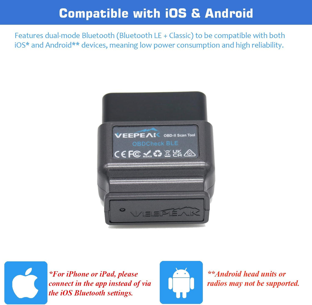 OBDCheck BLE Bluetooth OBD II Scanner for iOS & Android, Car Wireless Check Engine Light Code Reader Diagnostic Tool