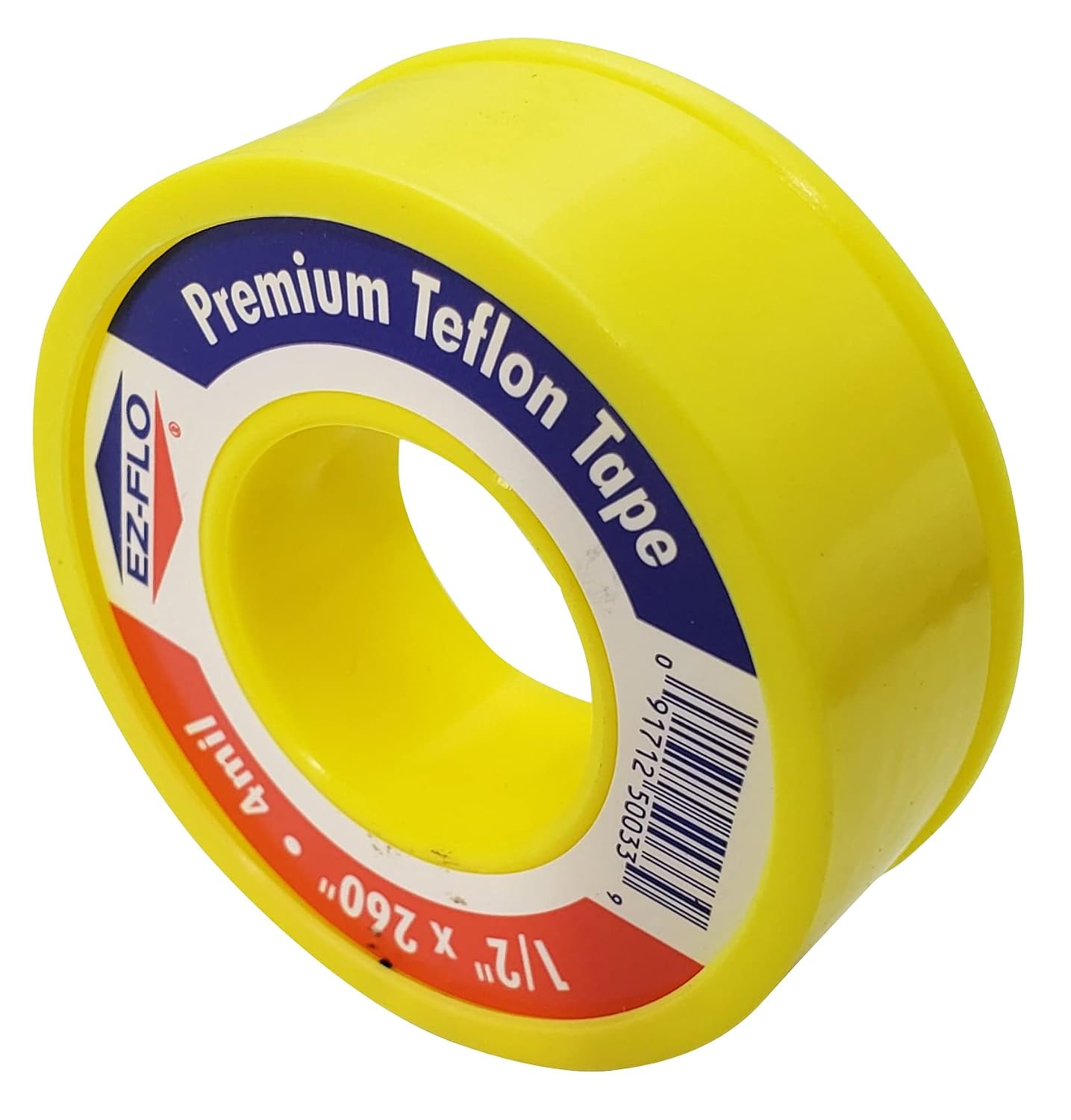 Gas PTFE Tape, 1/2" x 260", 4 mil, 10 Pack | EZ-FLO Gas Teflon Tape, Premium Pipe Thread Tape, 1/2-Inch x 260-Inches