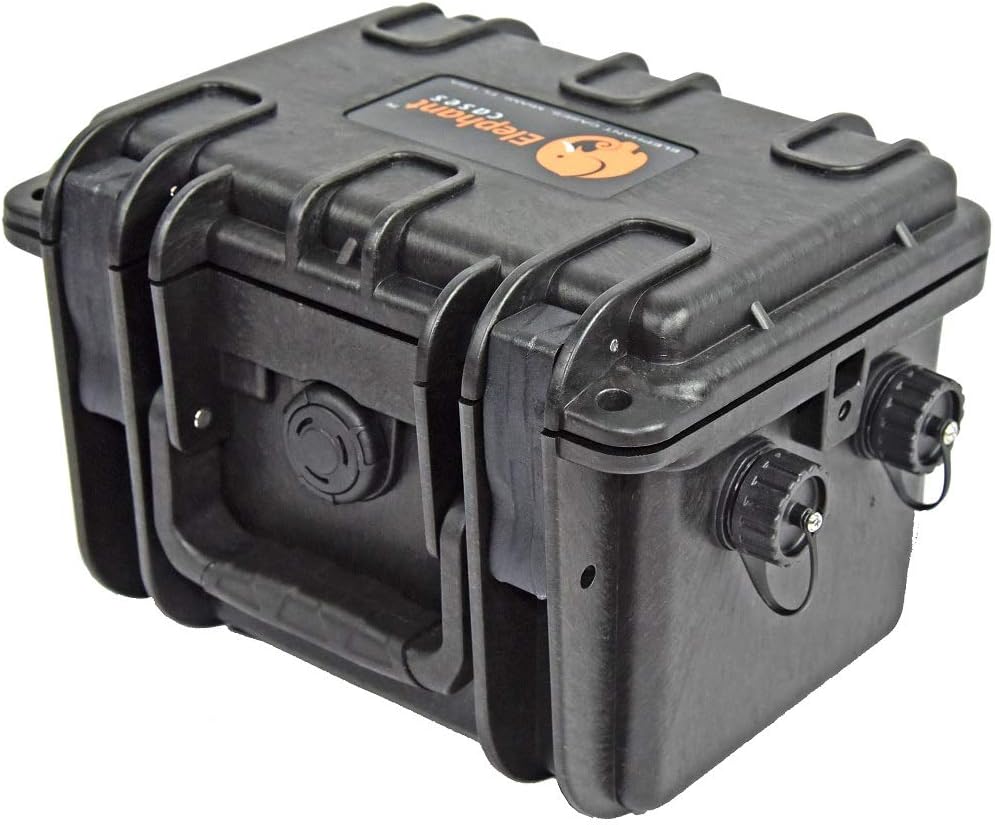 Elephant B100D2 Kayak Battery Box Waterproof Battery Enclosure for Powering GPS, Fish Finders, Led Lights, Aerator Pump (2 pin Dual)