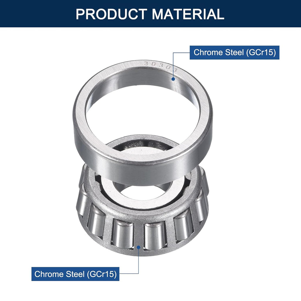 2 Pack 30303 Tapered Roller Bearing Cone and Cup Set