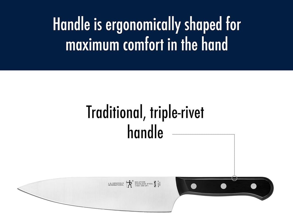 Solution 3 pc Kitchen Knife Set, Razor-Sharp, German Engineered