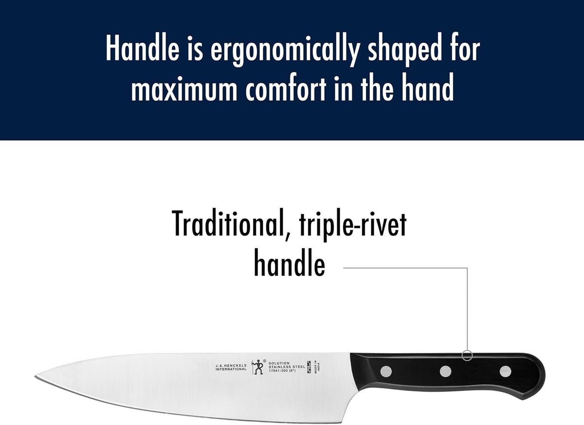 Solution 3 pc Kitchen Knife Set, Razor-Sharp, German Engineered